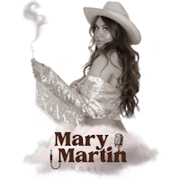 mary martin radio logo with a woman in a cowboy hat